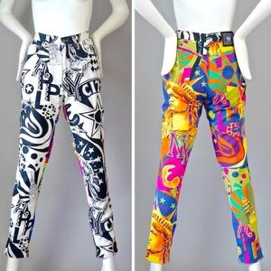 Vintage VERSACE JEANS COUTURE Manhattan NYC Graffiti Prints Pants